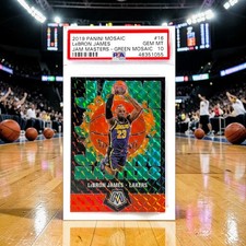 LEBRON JAMES 2019 PANINI MOSAIC JAM MASTERS GREEN MOSAIC #16 PSA 10 GEM MINT