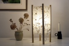 Paper Shade Table Lamp with Oak legs