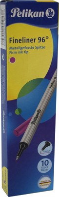 Herlitz Pelikan Fineliner 96  Blue, Pack of 10 in Box Pack of 10 Pink