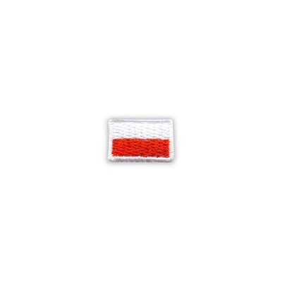 Flagge Polen - 1,5 x 1,0 cm (sehr klein - weißer Rand) - gesticktes Abzeichen