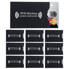 10x RFID Blocking Schutzhülle in SCHWARZ 10 Stück RFID Blocker für EC Karten