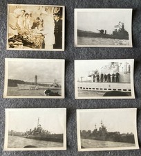 Vtg Photo Lot of 6 US Coast Guard 3rd Naval District 1940s Ships Men WW2 B W