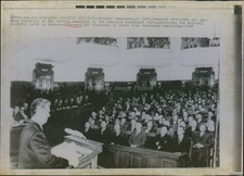 1968 Bucharest Romania Nicolae Ceausescu Romanian Assembly Wirephoto 8X10