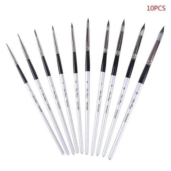 Acryl-Wasserfarben Pinsel Langgriff Nylon Haarpinsel Kunstpinsel Malpinsel-image