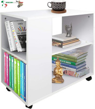 Libreria Bassa Scaffale 5 Ripiani con Ruote in Legno Antigraffio con strato Mela