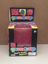 Schylling NeeDoh Gumdrop - Textured Sensory Toy Super Solid Squish - 2.5" Pink