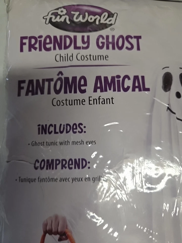 Divertido Disfraz Fantasma Amigable con el Mundo Niño Pequeño 4-6 Nueva Túnica Fantasma Con Ojos de Malla Foto 4 de 4