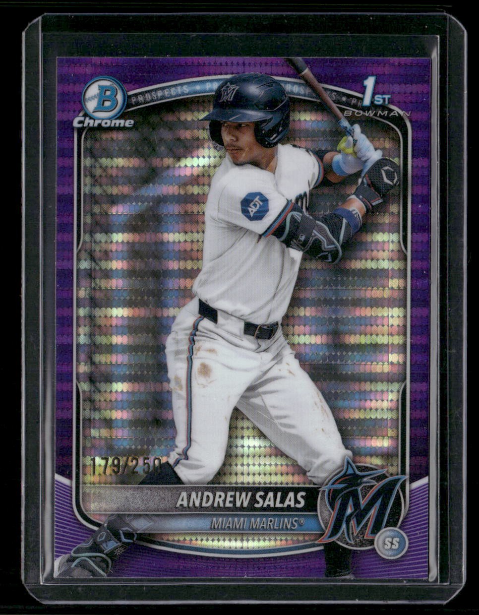 2025 Bowman Chrome #BCP-156 Andrew Salas Prospects Purple Pulsar #/250