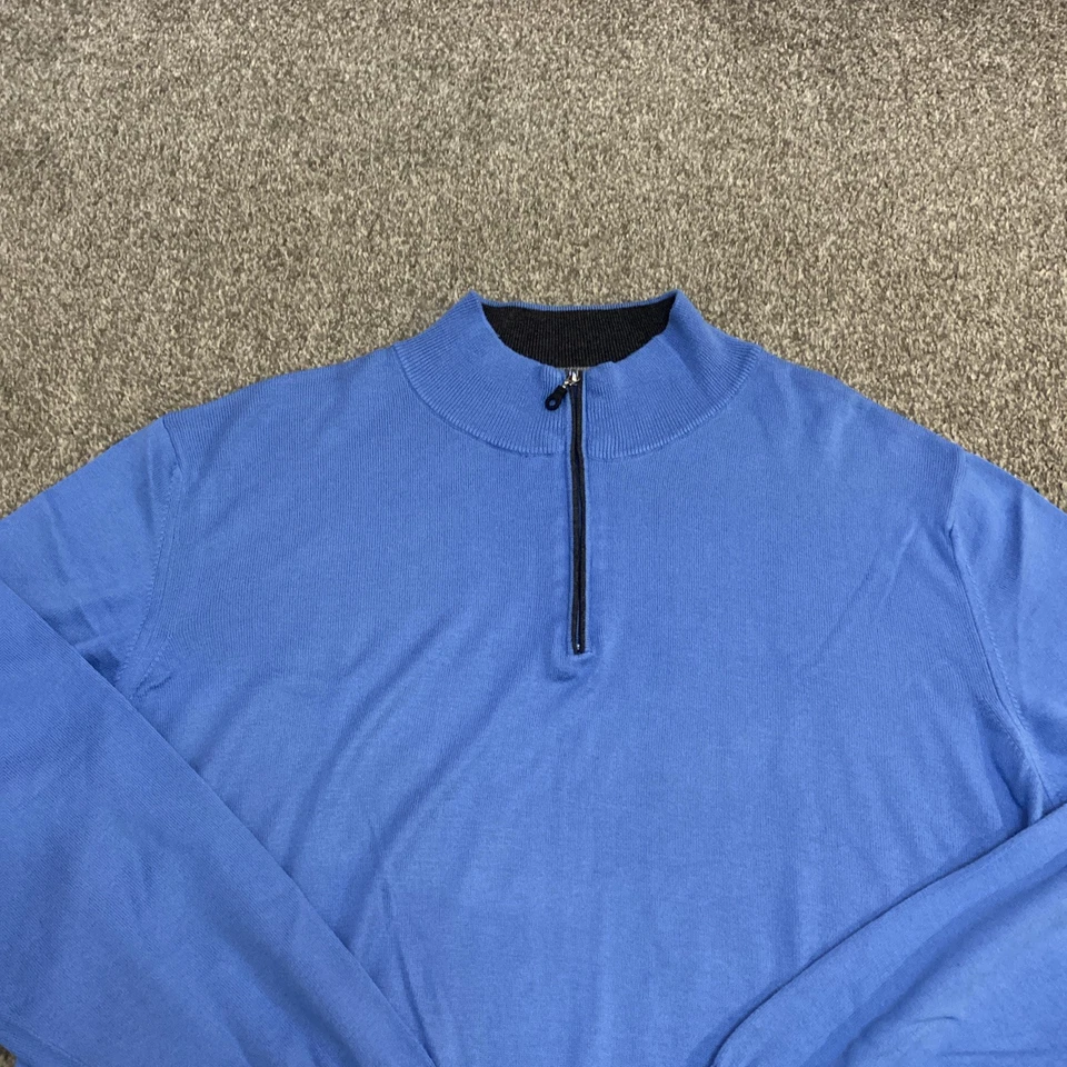 Cutter & Buck Mens 1/4 Zipped Long Sleeve Golf Jumper XXXL Blue - Image 2 of 4