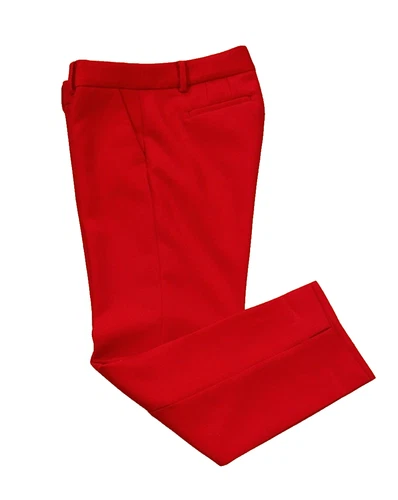 Talbots Hampshire Ankle Red Pants 4P Front Zip 4 Pocket Poly Blend Belt Loops