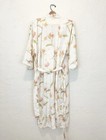 Vintage Robe Satin Floral Ivory Cream Peach Pink Floral Coquette Cottagecore M — photo 3