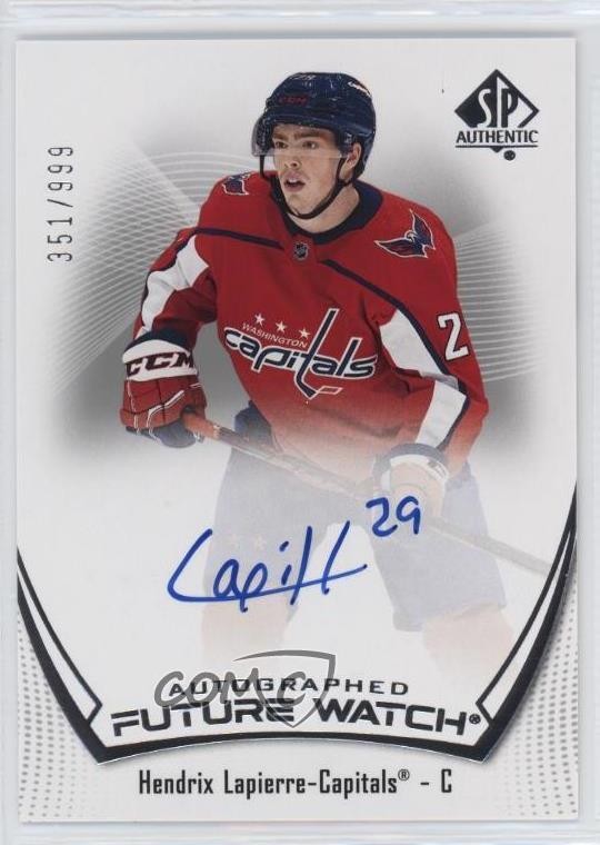2021-22 SP Authentic Future Watch 351/999 Hendrix Lapierre #160 Rookie Auto RC