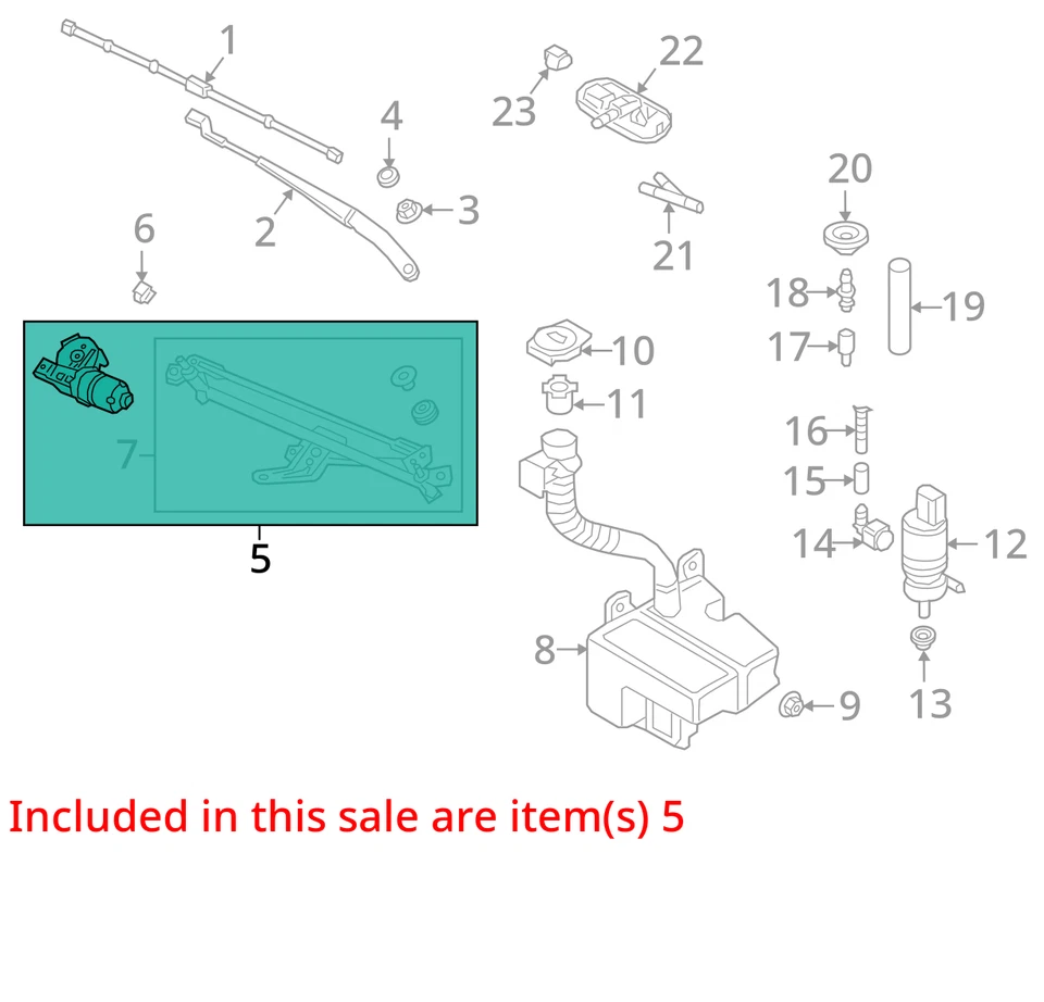 2023 Volkswagen Jetta Front Windshield Wiper Motor OEM 40K Miles - LKQ438672749 - Image 4 of 4
