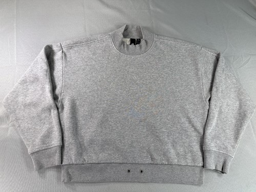 adidas Sweatshirt S Grey Cotton Blend Crewneck Long Sleeve Regular Fit Graphic