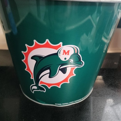 Vintage Miami Dolphins Ice Bucket, Beer, Galvanized Steel,2006 Logos - Picture 4 of 5