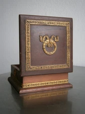 Stamp Box St Empire Mahogany Wood Gilded Bronze Decor Eagle Crown