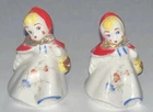 Vintage Hull Pottery Little Red Riding Hood Salt & Pepper Shakers Set