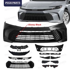 Full Front Bumper Grille Assembly w/o Sensor Hole Fit 2025 Toyota Camry LE XLE