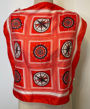 Vintage- Red, White  Blue Nautical Theme Neckerchief- Italy- Stunning 