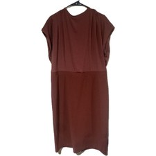 Express drape neck midi sheath dress -  burnt orange - size XL