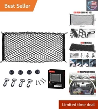 Adjustable Elastic Car Trunk Cargo Storage Net - Universal Fit 35.4"x15.8"