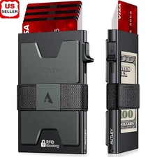 Slim RFID Card Wallet Metal Ejection Mechanism Compact Storage Great Gift Idea