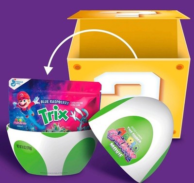 Super Mario Galaxy Movie Mystery Box Trix Cereal Plastic Yoshi Egg