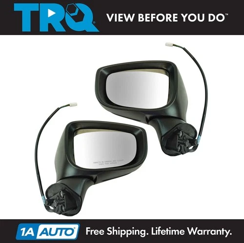 Exterior Power Heated w/ Turn Signal Black Smooth Mirror Pair for Mazda 3