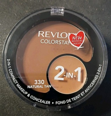 New Revlon Colorstay 2-in-1 Compact Makeup & Concealer - 330 Natural Tan 