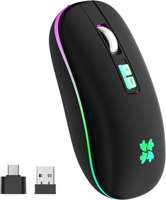 besky Wireless Rechargeable, Backlit LED Portable Silent Computer Mouse for Lapt
