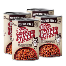 SERIOUS Bean Co Sweet and a Bit Sassy Dr Pepper Baked Beans, 4-pack of 16 Oz Can