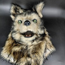 Werewolf Mask Overhead Brown Faux Fur Halloween Costume Cosplay Furry Realistic