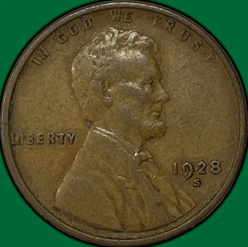 1928-S Lincoln Wheat Cent Extremely Fine XF Coin #37015