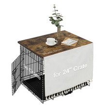 Dog Crate Topper Wood for 48 42 36 24 inch Cages, Table Topper with Tassel Cu...