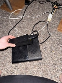 Microsoft Xbox 360 S Black Slim Console with Wires Tested Works Great