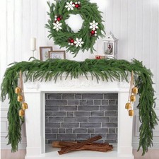 Christmas Norfolk Pine Garland Artificial Real Touch Greenery Garland for Mantle