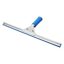 Shower Window Squeegee Stainless Steel Cleaning Tool 15.75 Inch Blue