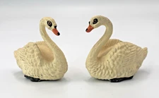 Vtg Hausser Elastolin Composition Pair of Swans Austria 1930's * N