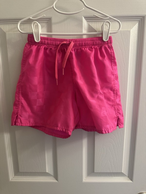 DSG Girls Pink Small Soccer Shorts Vintage Look Checkerboard