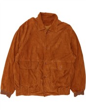 BIKERS Herren Wildleder Bomberjacke IT 58 4XL Braun Leder CW01