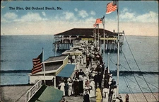 Old Orchard Beach, Maine ME The Pier Tichnor 1918 Kennebunk Antique Postcard