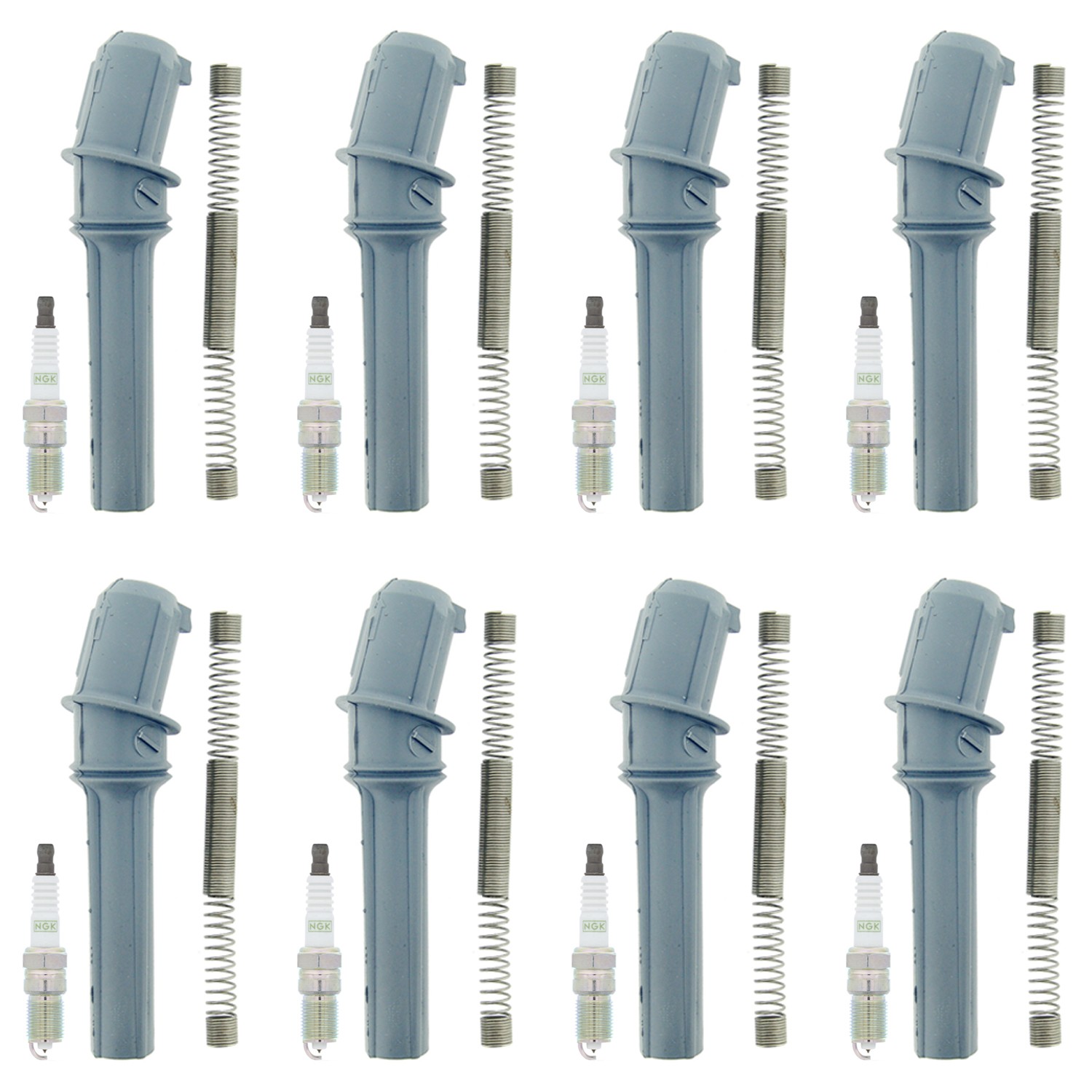 NGK 8 G-Power Platinum SparkPlugs 8 CoilBoots Kit for E-150 E-250 F-150 F-250 V8