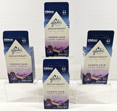 (4) Glade Aromatherapy Choose Calm Lavender Sandalwood Scent Refills Set Lot NEW