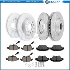 Ceramic Brake Pads And Rotors Front Rear For Volkswagen Beetle Golf Jetta
