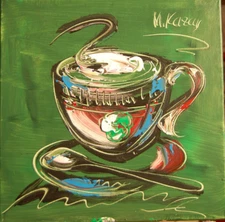 GREEN TEA  Modern Abstract   Original Oil Painting  IMPRESSIONIST 45y45y