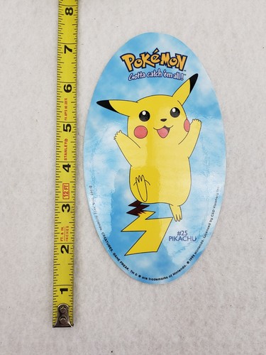 Vintage Pokemon Pikachu #25 Die Cut Oval Sticker 1999 Nintendo C&D Visionary - Picture 2 of 3