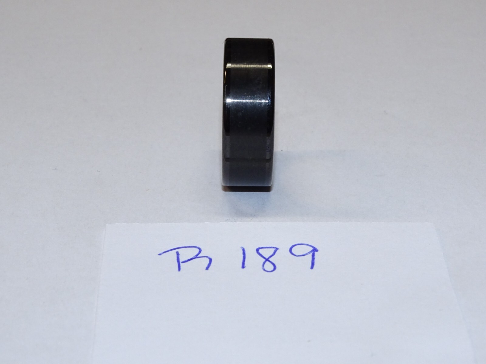 Triton Tungsten Carbide Wedding Band Ring 8mm Size 11-1/2. Polished Black. #R189