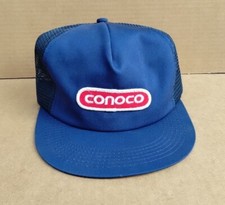 Vintage Conoco Logo Trucker Snapback Hat Mesh Cap .. America's Legend ..Unitog