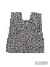 Vintage 80s Black, White, And Red Silk Trousers With Black Button. Size 8