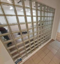 Used Clear Transparent Glass Brick/Block 190x190x80mm Architectural Wall Squares